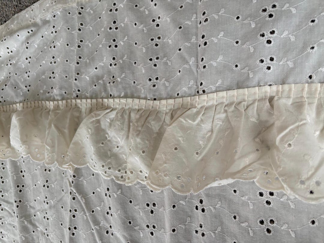 Vintage White Shower Curtain, Shabby Chic Shower Curtain, Ivory Shower Curtain, White Bathroom Decor, White Shower Curtain,