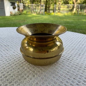 Vintage Brass Planter Rustic Indoor , Vintage Brass Planters, Vintage Copper Containers, Vintage Gold Planters, Brass Planters.