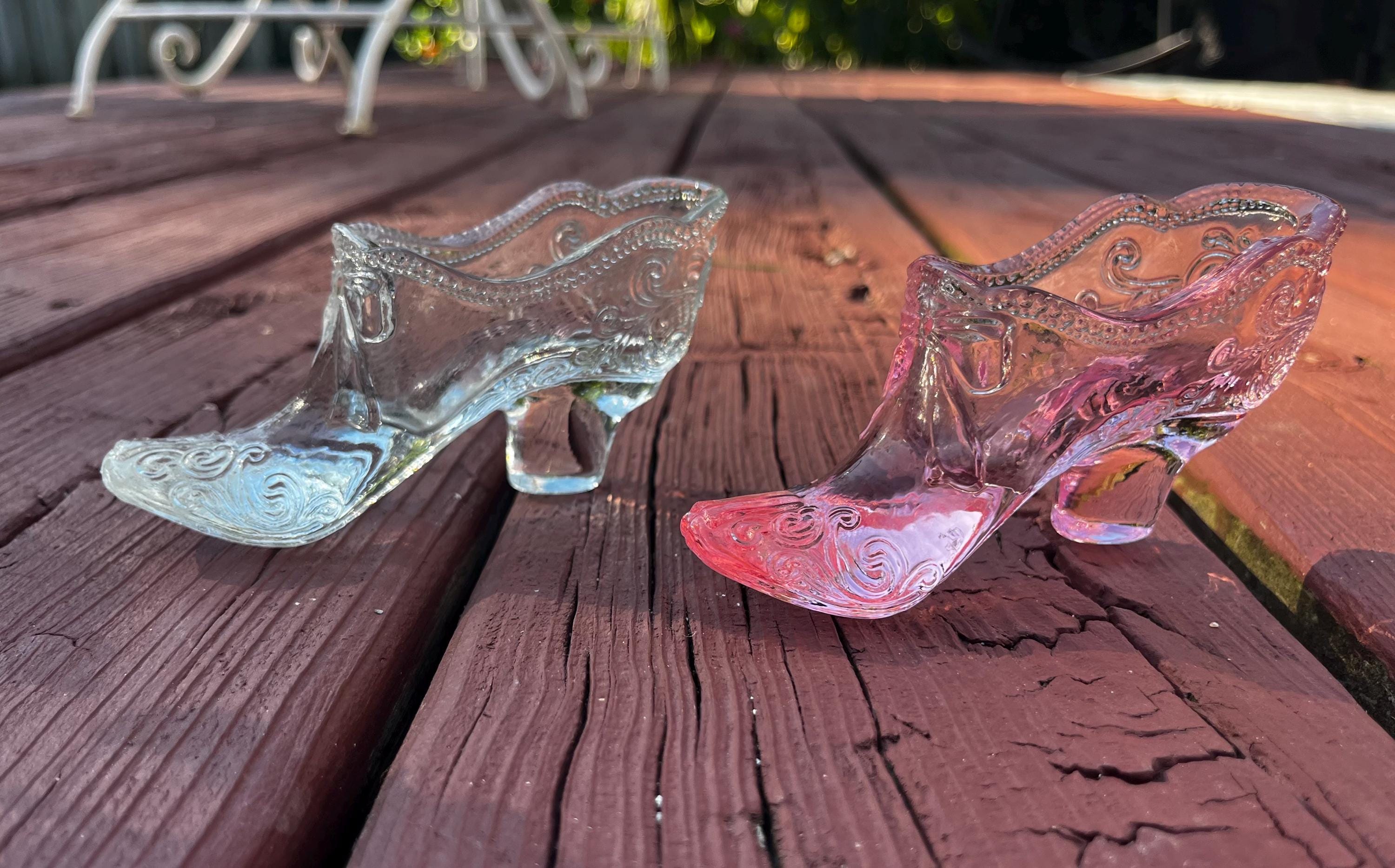 Iridescent Heels Small Perspex Heels Clear Glass Heels