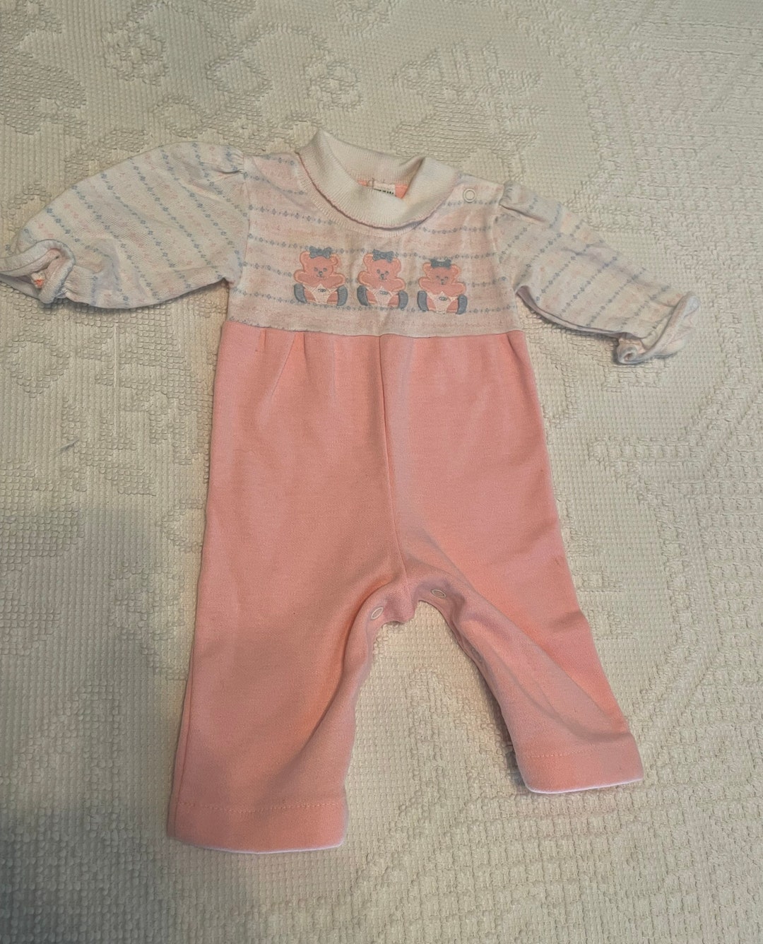 Vintage Girls Pink 9 Month Outfit, Vintage 6 Month Pink Easter, Vintage