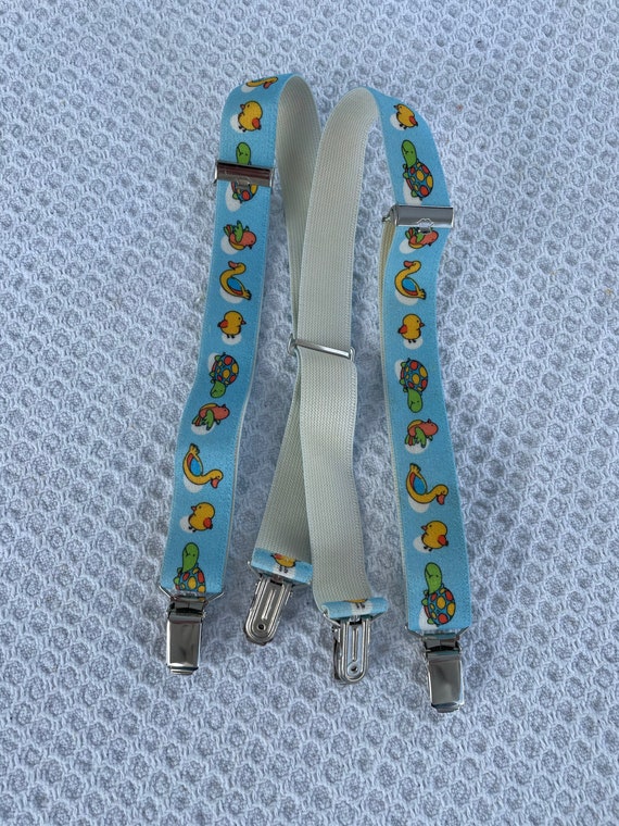 Vintage Baby Blue Toddler And Baby Suspenders With Du… Gem