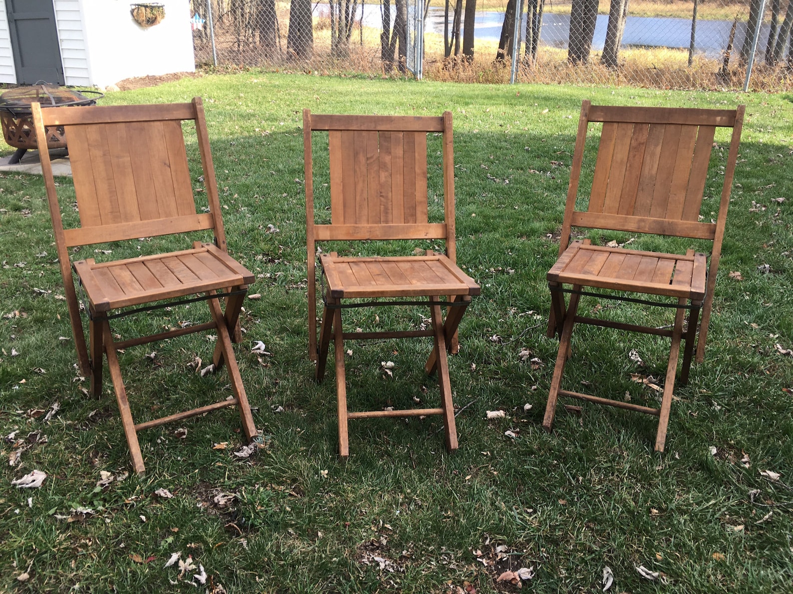 Vintage Wooden Folding Chairs Simmons Company Antique Wooden Etsy
