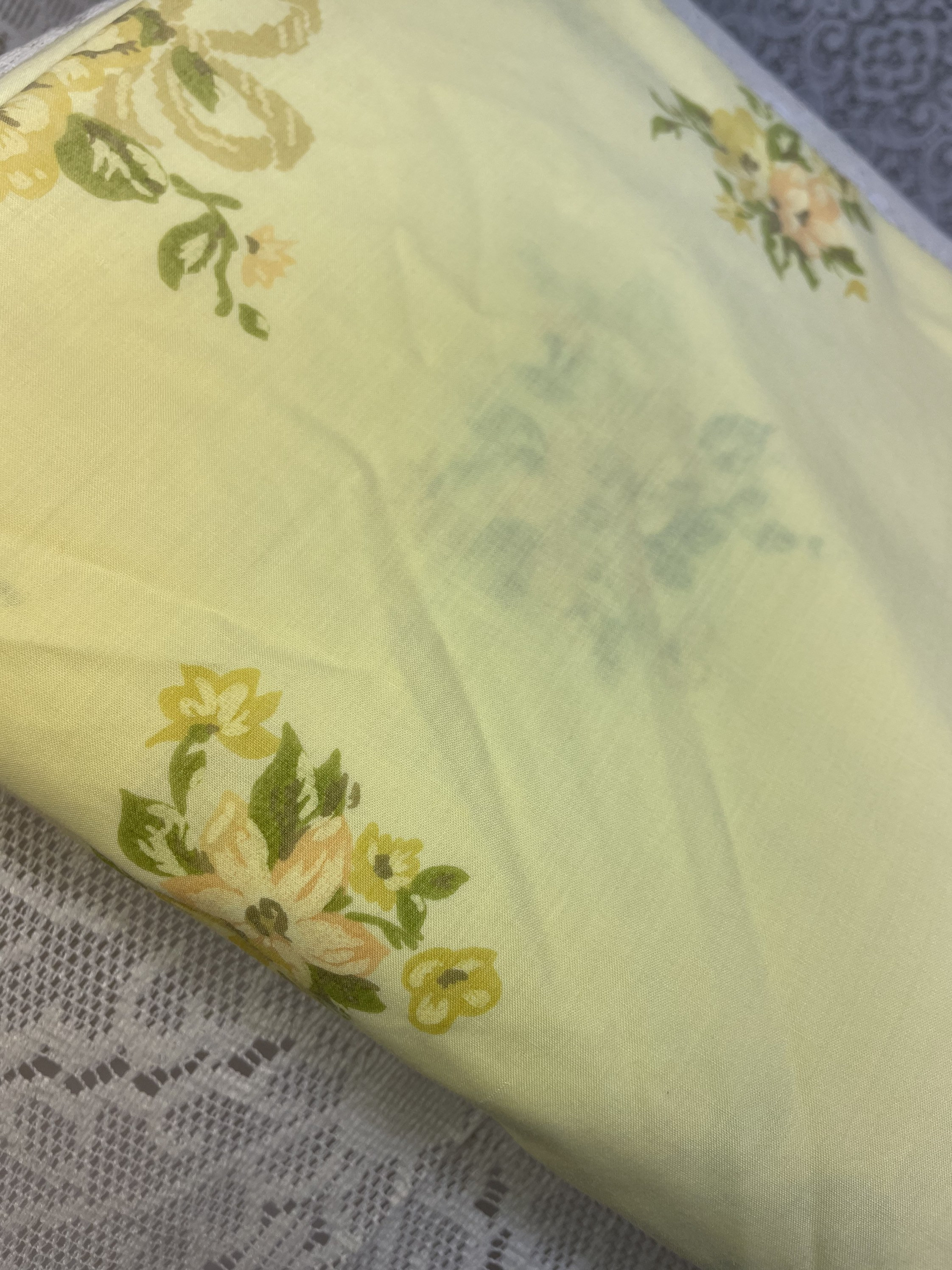 Vintage Full Fitted Yellow Floral Sheet Vintage Full Bed Etsy