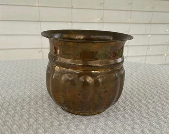 Vintage Brass Rustic Indoor Planter, Vintage Brass Planters, Vintage Copper Containers, Vintage Gold Planters, Copper Planters.
