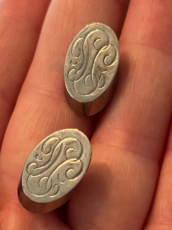 Vintage Silver Cuff Links, Vintage Cuff Links, Cuff Links, Silver Monogrammed Cuff Links, Cuff Links, Silver Cuff Links.