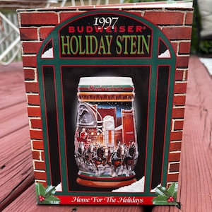 Vintage 1997 Budweiser Christmas Stein, Budweiser Steins, Budweiser Christmas Steins, Vintage Budweiser, Budweiser, Vintage Christmas, Stein