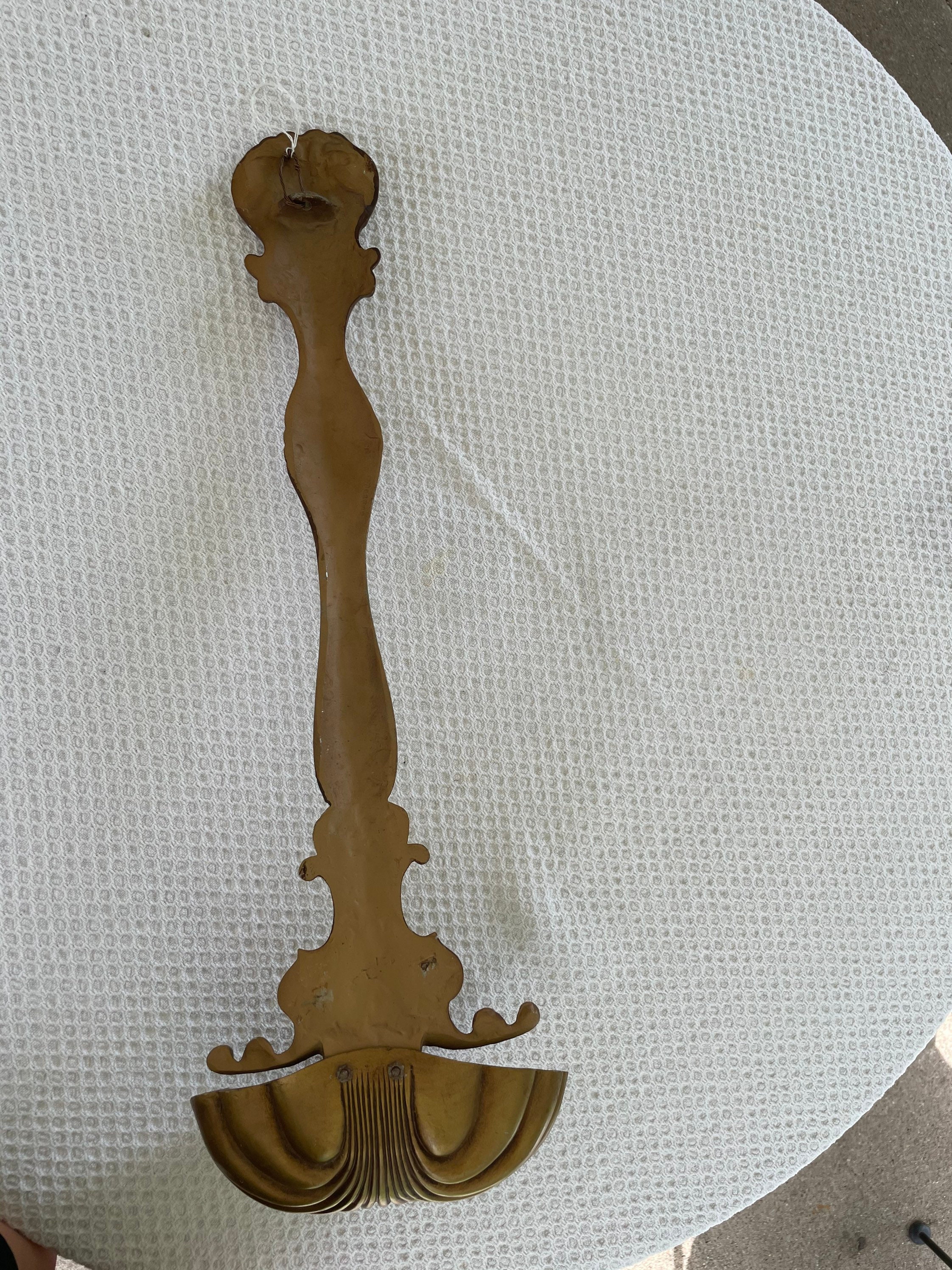 Vintage Large Ornate Gold Metal Sexton Wall Hanging Spoon Etsy