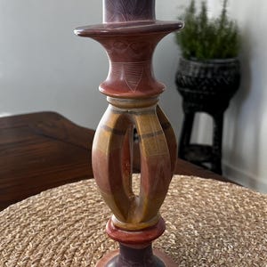 Vintage African Soapstone Candlestick Holder, African Candlestick Holders, Vintage Soapstone Candlestick Holders, Stone Candlestick Holders.