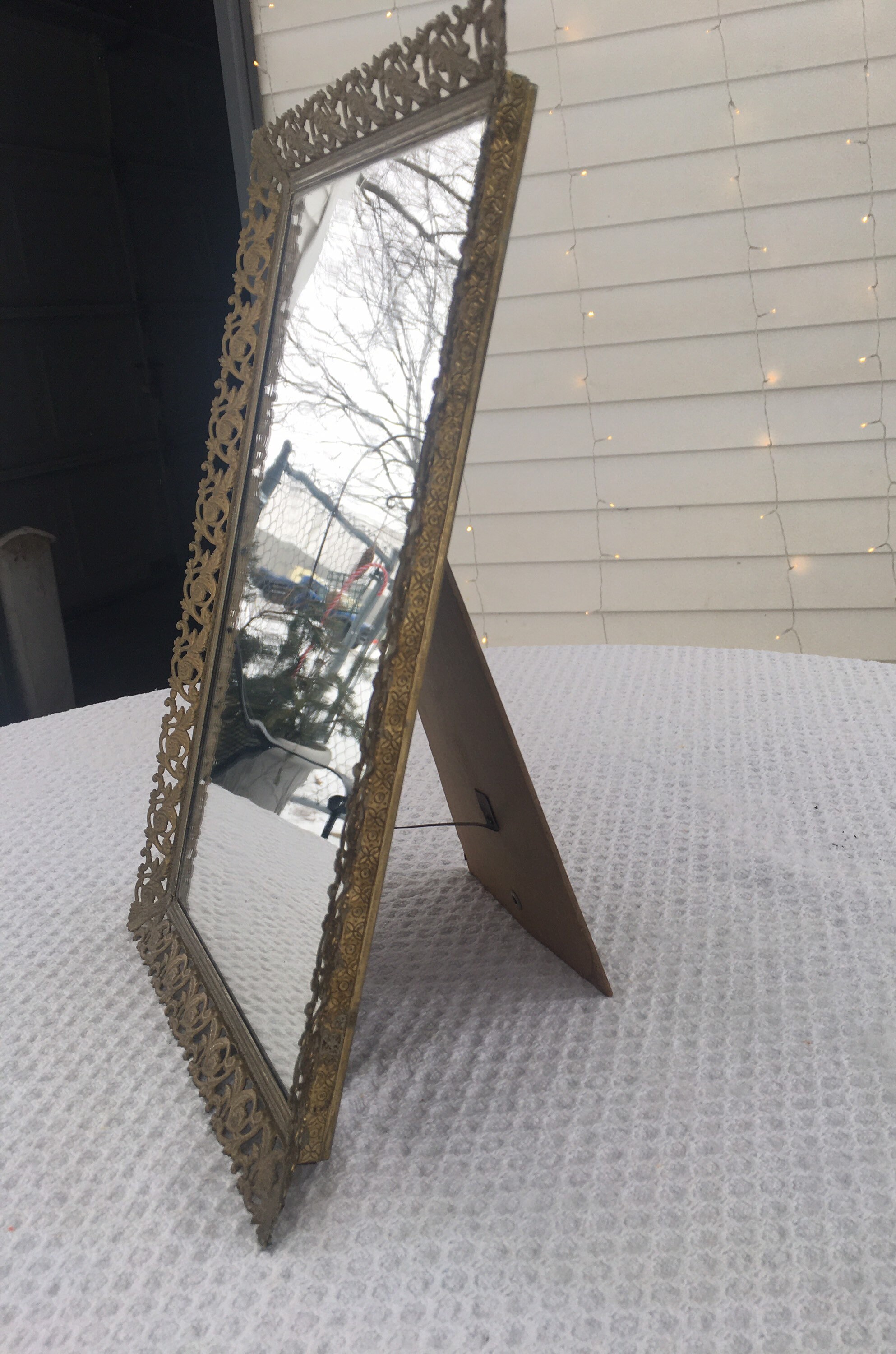 Vintage Ornate Gold Self Standing Mirror Vintage Ornate Etsy UK