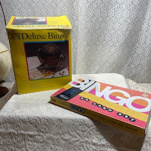 Vintage Bingo Wheel Set, Vintage Bingo, Bingo, Vintage Bingo Cards, Bingo Cages, Vintage Games,