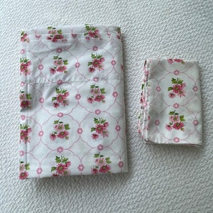 Vintage Twin Flat Flower Power Sheet, Vintage Twin Flat Sheet, Vintage Floral Sheets, Vintage Pink Sheets, Twin Bed Sheets, Monticello sheet