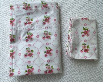 Vintage Twin Flat Flower Power Sheet, Vintage Twin Flat Sheet, Vintage Floral Sheets, Vintage Pink Sheets, Twin Bed Sheets, Monticello sheet
