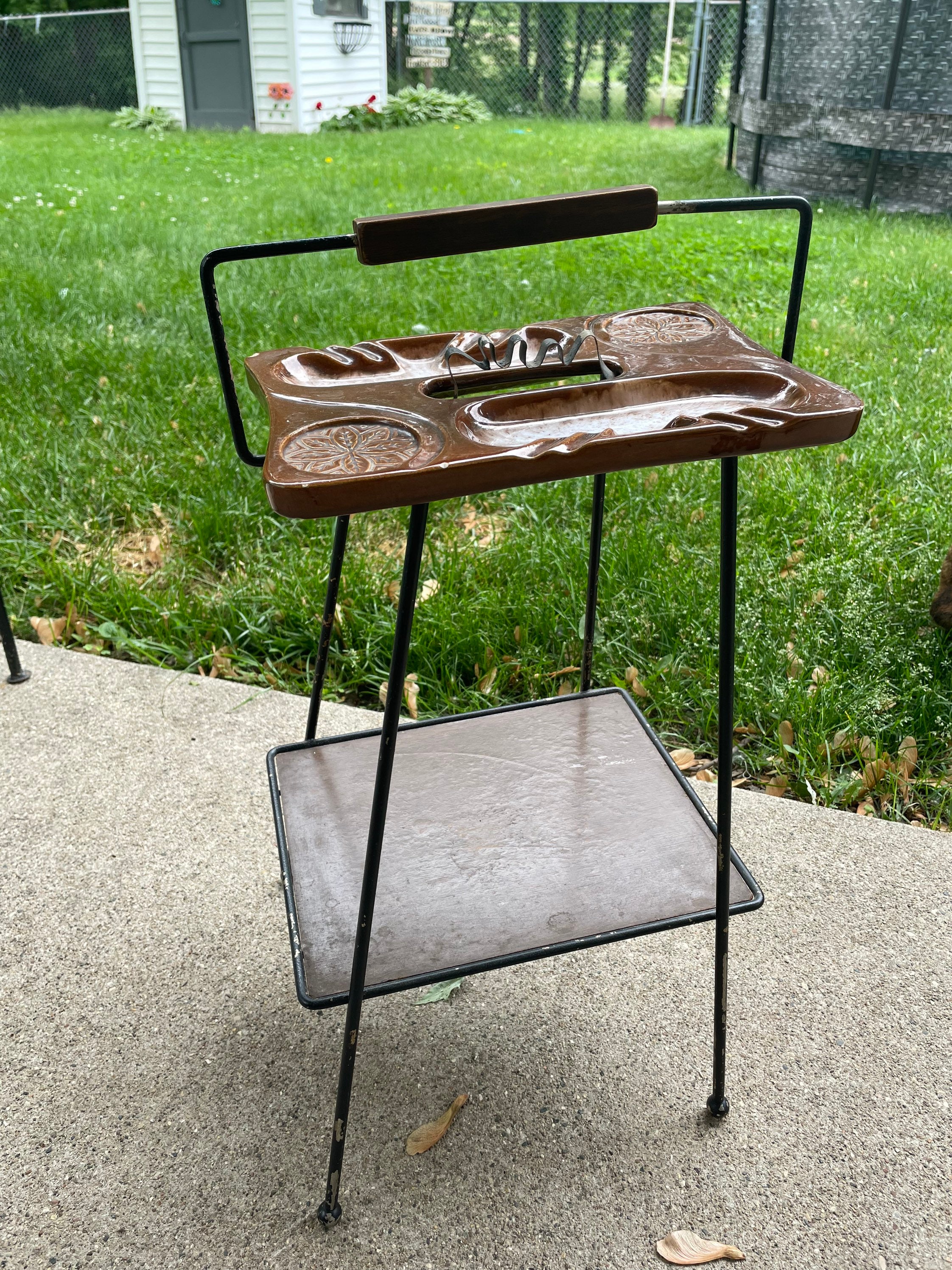 Vintage Brown Ashtray Stand, Vintage Ashtrays, Ash Trays, Retro