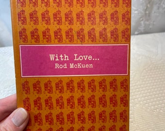 Vintage With Love Rod McKuen Poem Book, Vintage Poem Books, Vintage Poetry Book, Poetry, Vintage Orange Books, Poetry Books, Rod McKuen.