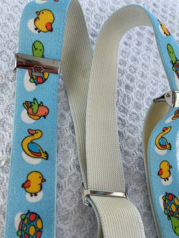 Vintage Baby Blue Toddler And Baby Suspenders Wit… - image 1