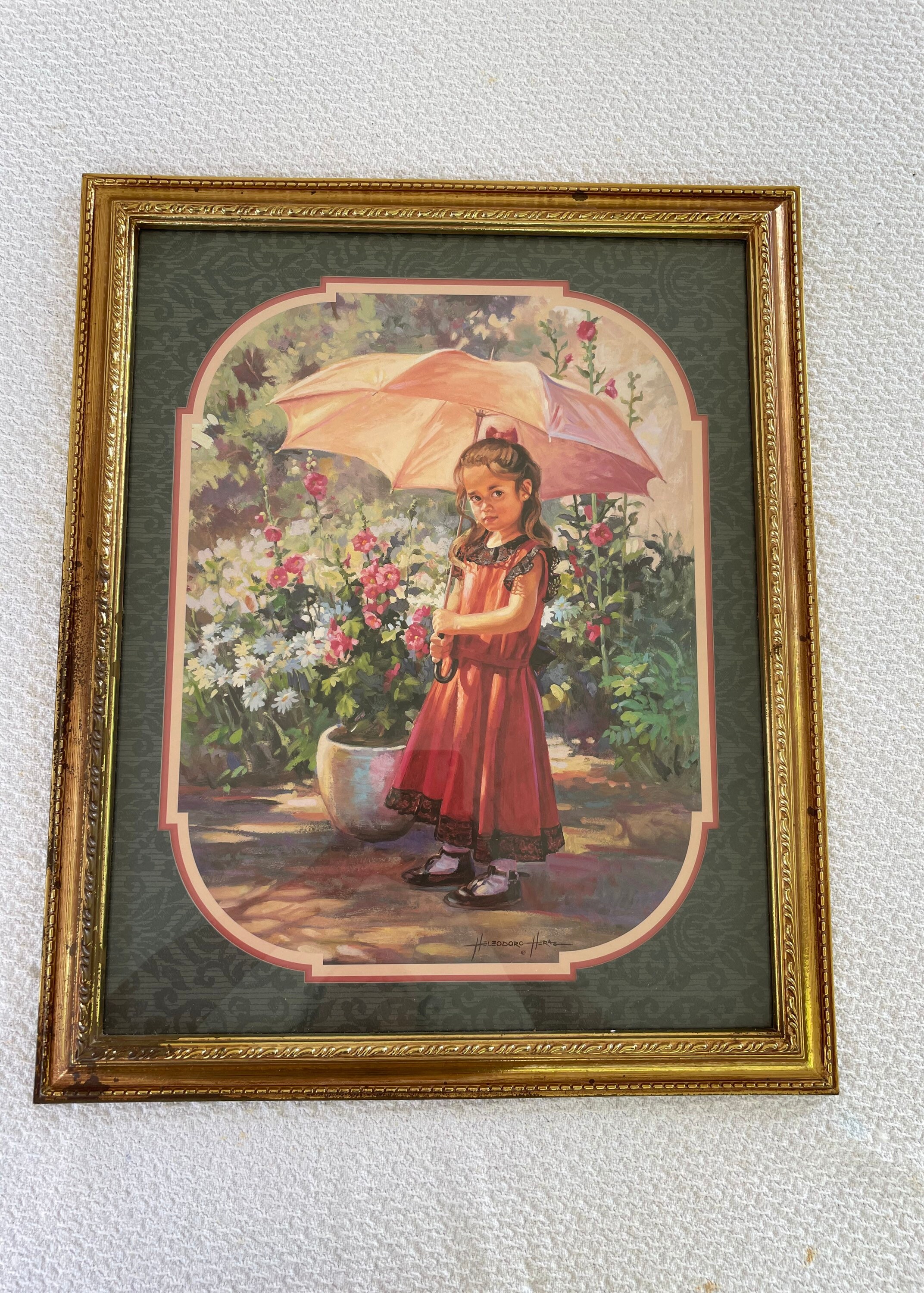 Vintage Ornate Gold Homco Framed Home Interiors Girl Holding Etsy