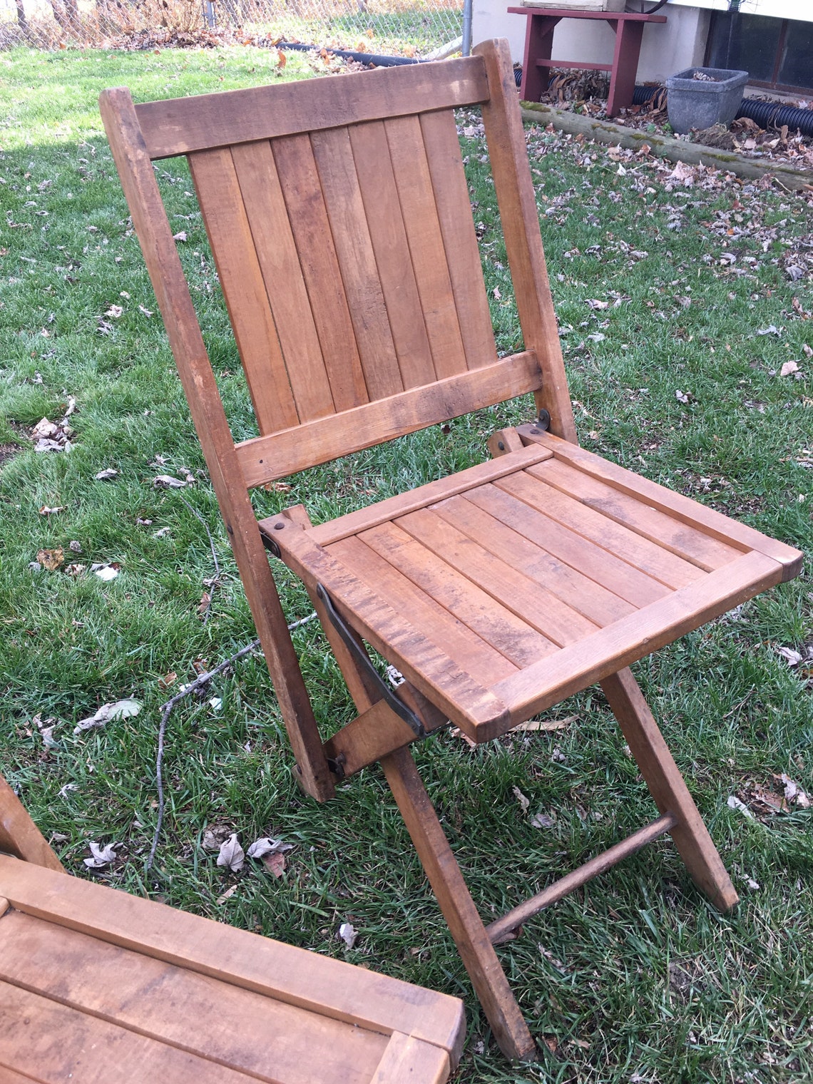 Vintage Wooden Folding Chairs Simmons Company Antique Wooden Etsy