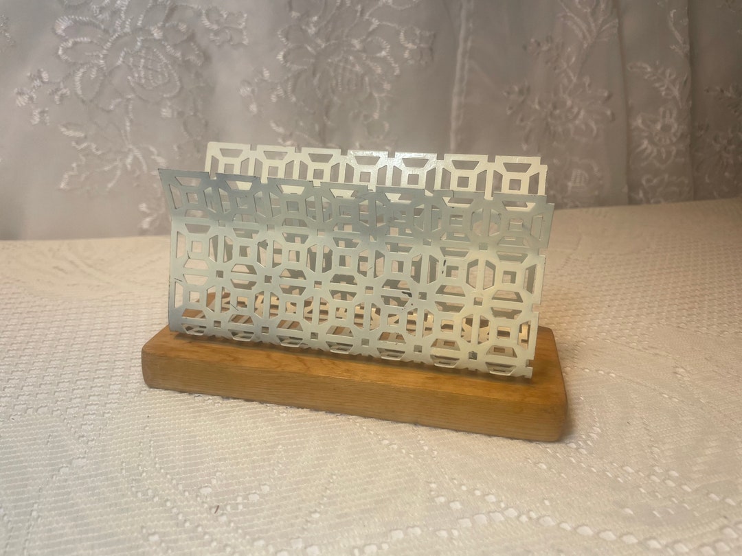 Vintage White Metal Napkin Holder Vintage White Napkin Etsy