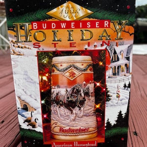 Vintage 1996 Budweiser Christmas Stein, Budweiser Steins, Budweiser Christmas Steins, Vintage Budweiser, Budweiser, Vintage Christmas, Stein