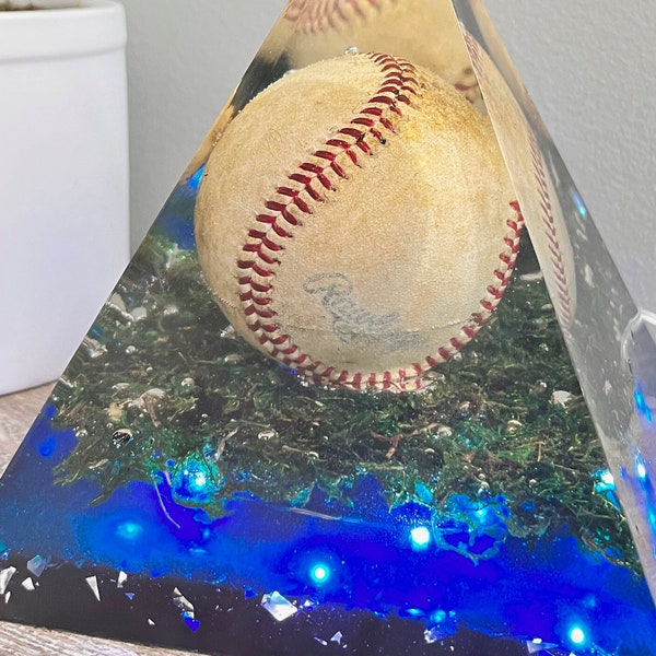 Baseball Inspired Lamp | Handcrafted Resin Art | LED Lights | Boys Room Decor | Gifts for boys