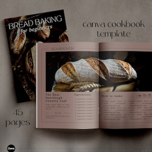 Canva Cookbook Template, Canva eBook Template, Family Cookbook, Recipe eBook, Canva Recipe Book Template - Baker