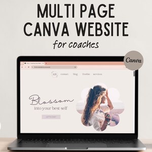 Boho Coach-webbplatsmall: Flersidig Canva-design (digital nedladdning)