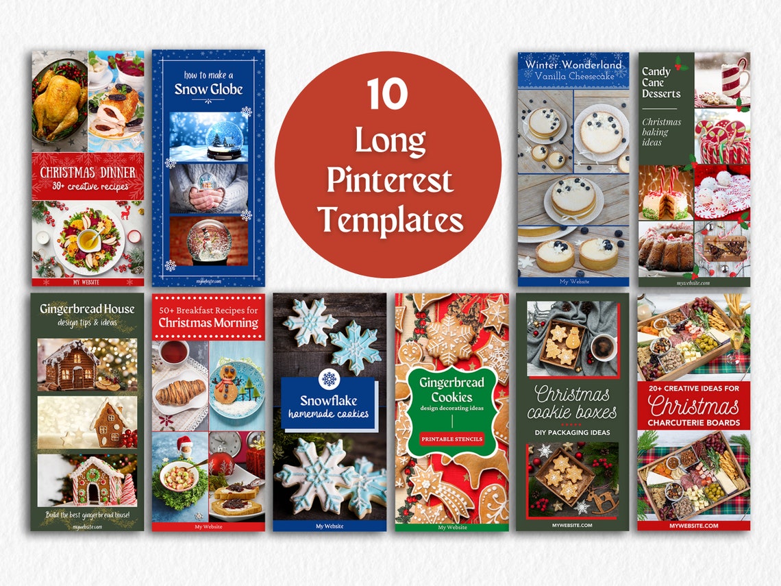 Christmas Pinterest Templates for Canva Pinterest Pin | Etsy