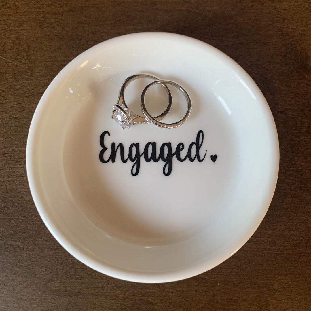 Engaged Ring Dish, Engagement Ring Dish, Wedding Ring Dish, Ring Dish