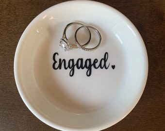 Engaged Ring Dish, Engagement Ring Dish, Wedding Ring Dish, Ring Dish, Jewelry Holder, Ring Holder