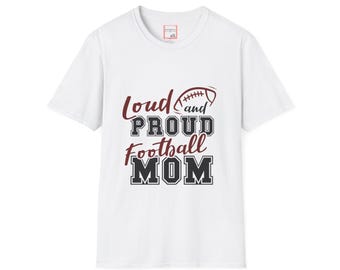 Fotbollsmamma-t-shirt, fotbollsmamma-t-shirt, flaggfotbollsmamma-t-shirt, högljudd och stolt fotbollsmamma-t-shirt, sportmamma