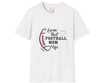 Fotbollsmamma T-shirt, Livin' That Football Mom Life T-shirt, Flag Football T-shirt, Fotbollsmamma, Sportmamma