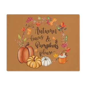 Placemat voor de feestdagen: herfstbladeren en pompoenen
