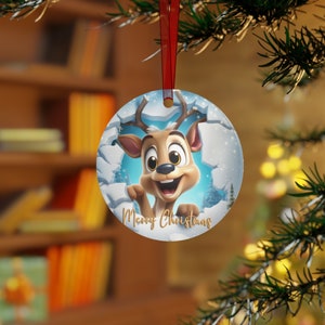 Reindeer Metal Ornament, Christmas Tree Ornament, Hanging Ornament, Reindeer Decoration, Christmas Decor Reindeer