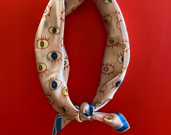 Limited Edition Big Eyes Silk Charmeuse Scarf