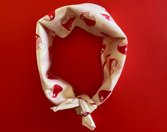 Red Mushroom Cotton Bandana