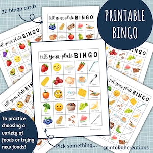 Nutrition and Food Choice Bingo - &quot;Fill Your Plate Bingo&quot;