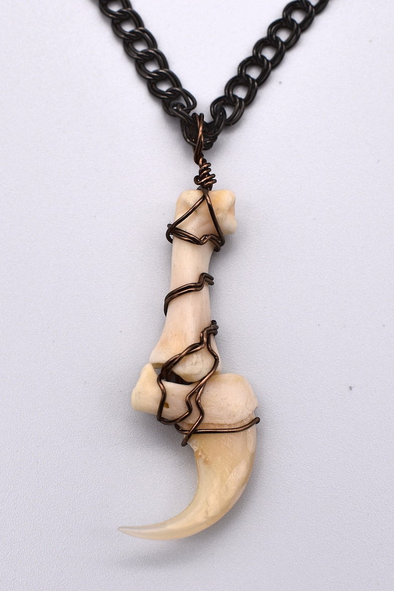 Alaska Lynx Cat Knuckle Bones Wire Wrap Antiqued Finish Sterling Silver Pendant Necklace