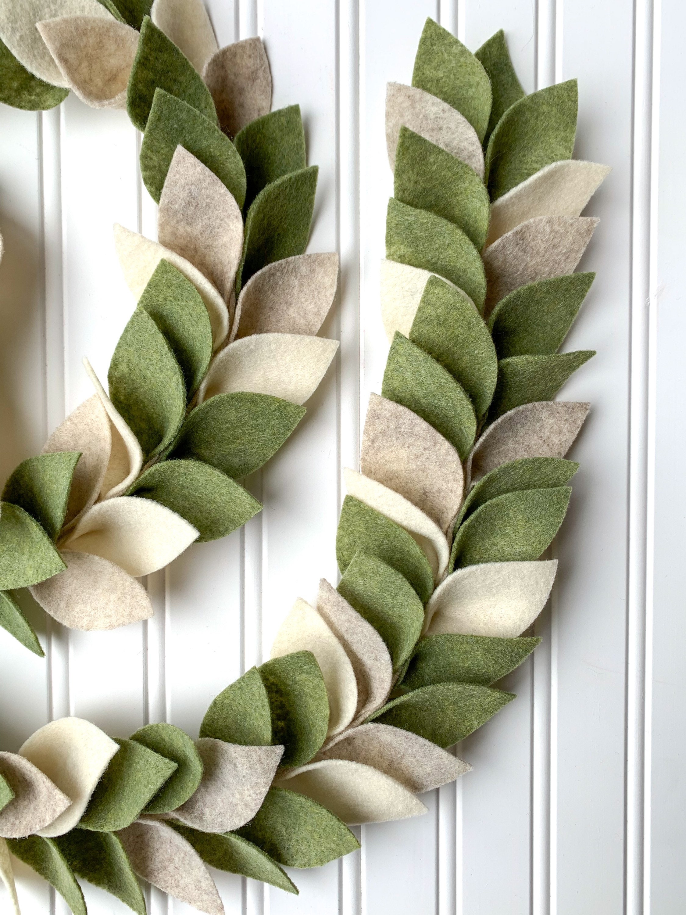 Magnolia Felt Leaf Garland/Everyday Garland for Mantle Shelf Etsy