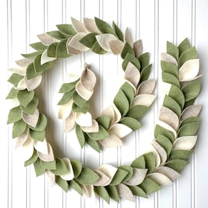 Magnolia Felt Leaf Garland/Farmhouse Decor/Spring Garland/Spring, Summer Home Decor/Home Gift for Mother’s Day/Christmas Home Decor