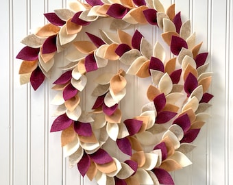 Fall Felt Leaf Garland/Fall Mantle Decor Garland/Shelf Decor Garland in Fall Colors/Autumn Leaf Garland/Thanksgiving Garland/Autumn Decor