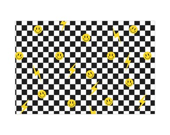 Playful Checkerboard Gift Wrap Papers, Fun Wrapping Paper for Birthdays, Parties, Smiley Face Theme, Unisex, Bright Decor, One Happy Dude