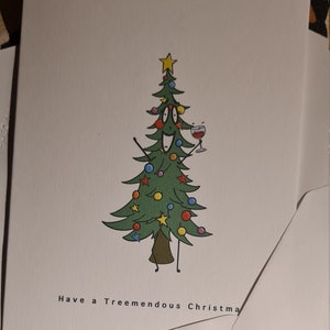 Funny Christmas Card: Merry Christmas Tree with Wine