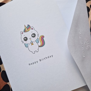 Birthday Card. Unicorn, happy birthday, digital download, printable card, cute Birthday Card. card for him/her, great for kids,