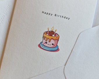 Birthday card, Happy Birthday, Cute little cake card. Card for her/him. Birthday cake card. Handmade card. Free delivery UK. High quality.