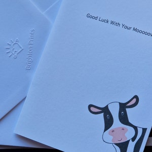 Moving day card. Mooooooving day - cow card, Punny/Funny Birthday Card. handmade card. Free delivery. Blank Card. A6 card