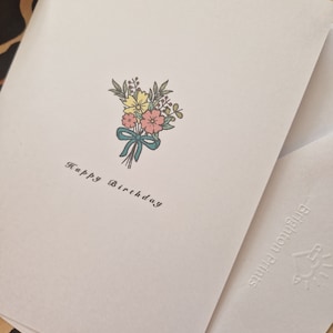 Birthday Card, Floral Bouquet birthday card. Digital download, print at home Colourful floral Card. Colourful floral bouquet Happy Birthday.