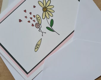 Valentines/ card daisy/Romantic valentines card/Funny valentines card/Love card/For him/For her/For Wife/Husband/Boyfriend/Girlfriend/Friend