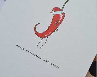 Lustige Chili Weihnachtskarte, Hot Stuff, Printable (digitaler Download)