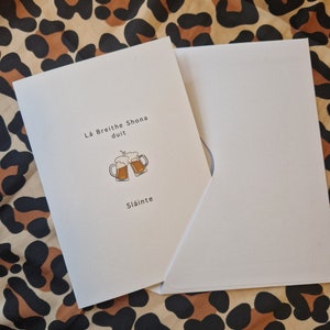 Happy Birthday, Irish Birthday Card, Slainte, Handmade Card, Funny Card, Small A6 Card, Card For him/Her/husband/wife/girlfriend/boyfriend
