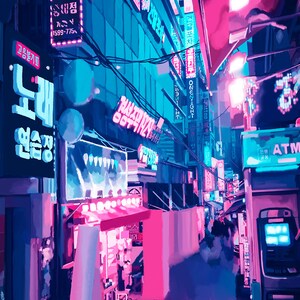 iPhone and Android Phone Wallpaper | Digital Phone Wallpaper Download | Neon phone Wallpaper | Asia Landscape Wallpaper